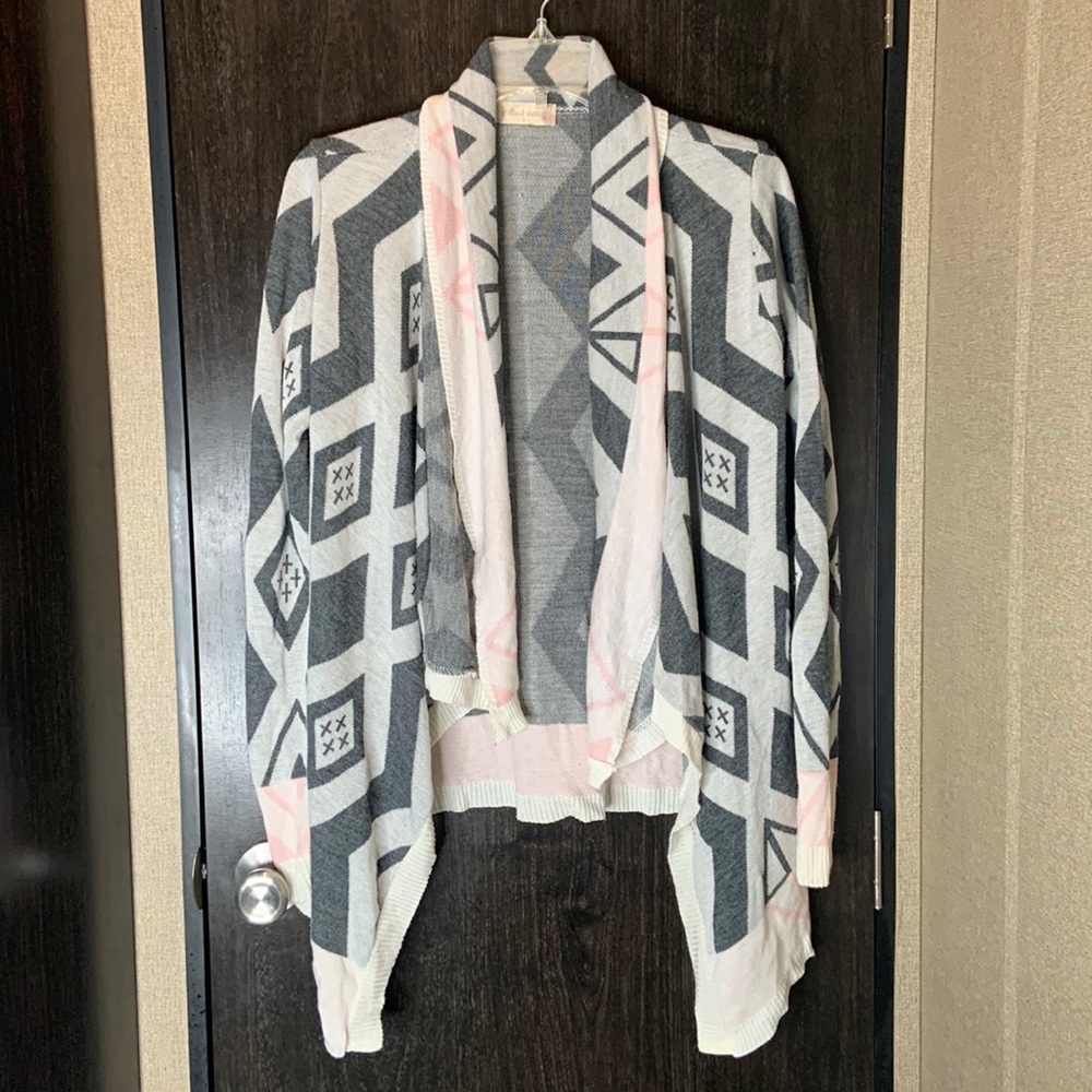 Altar’d State pink and gray cardigan size small